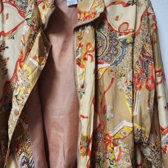 Vintage Details Sportswear Womens Silk Blend Zip Up Bomber Jacket 1X Flawed - Picture 5 of 9